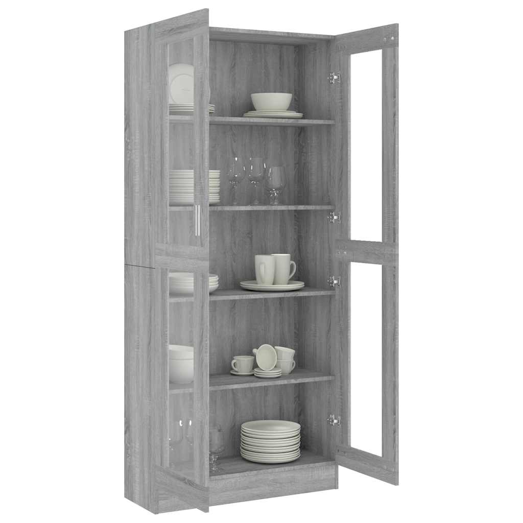 Mobile Vetrina Grigio Sonoma 82,5x30,5x185 Legno Multistrato | homemem39