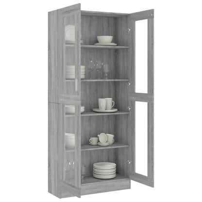 Mobile Vetrina Grigio Sonoma 82,5x30,5x185 Legno Multistrato | homemem39