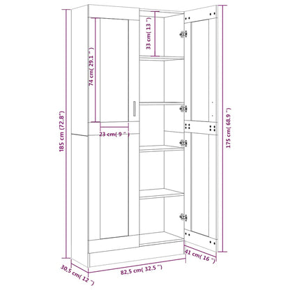 Mobile Vetrina Grigio Sonoma 82,5x30,5x185 Legno Multistrato | homemem39