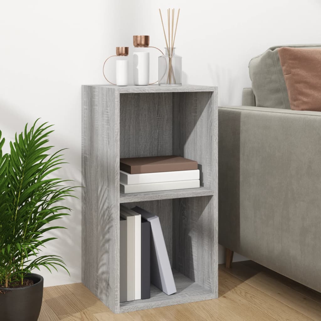 Contenitore Vinili Grigio Sonoma 71x34x36 cm Legno Multistrato - homemem39