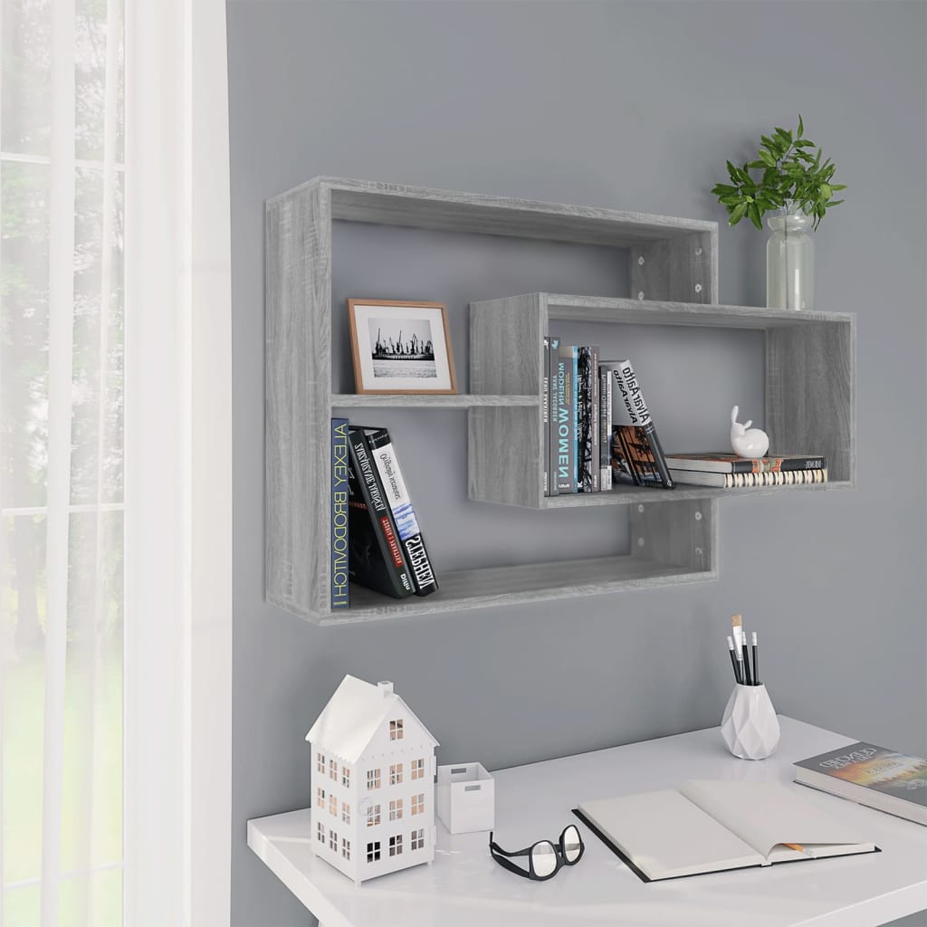 Mensola a Muro Grigio Sonoma 104x20x58,5 cm Legno Multistrato | homemem39