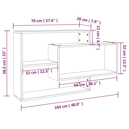Mensola a Muro Rovere Marrone 104x20x58,5 cm Legno Multistrato | homemem39