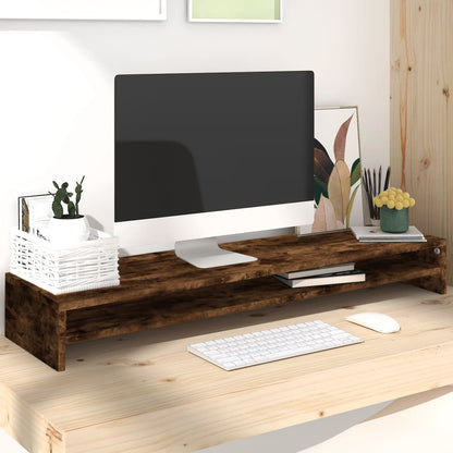 Supporto per Monitor Rovere Fumo 100x24x13 cm Legno Multistrato - homemem39