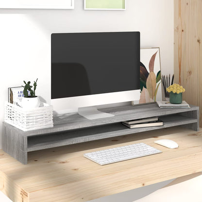 Supporto Monitor Grigio Sonoma 100x24x13cm in Legno Multistrato - homemem39