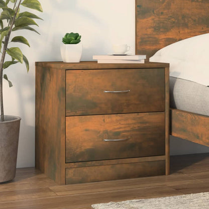 Comodino Rovere Fumo 40x30x40 cm in Legno Ingegnerizzato - homemem39