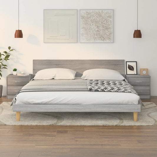 Comodini 2pz Grigio Sonoma 40x30x40 cm in Truciolato | homemem39