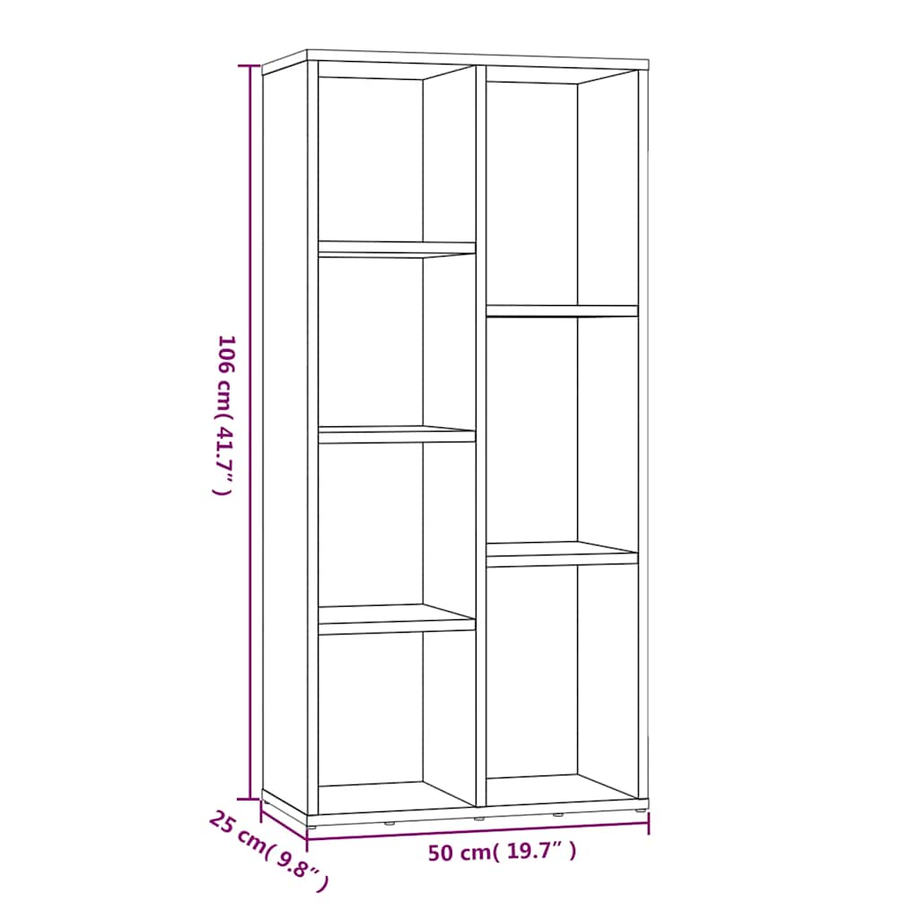 Libreria Grigio Sonoma 50x25x106 cm | homemem39