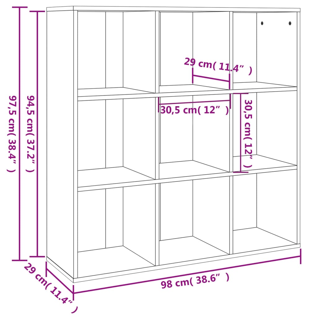 Libreria Grigio Sonoma 98x29x97,5 cm | homemem39