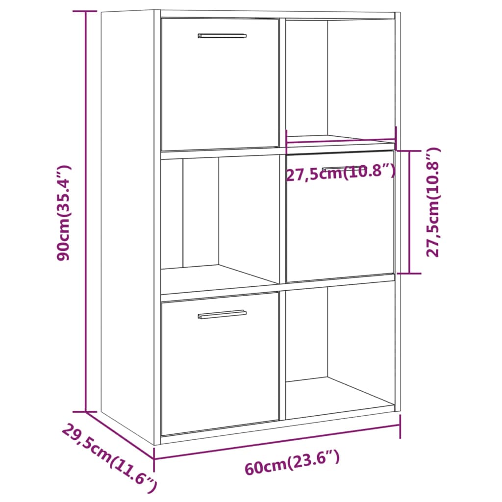 Mobile Contenitore Grigio Sonoma 60x29,5x90 cm | homemem39
