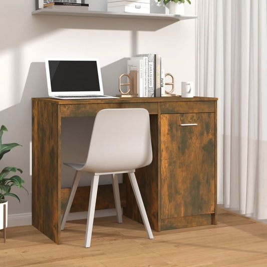 Scrivania Rovere Fumo 100x50x76 cm in Legno Multistrato - homemem39