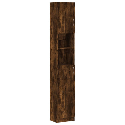 Armadietto Bagno Rovere Fumo 32x25,5x190 cm Legno Ingegnerizzato | homemem39