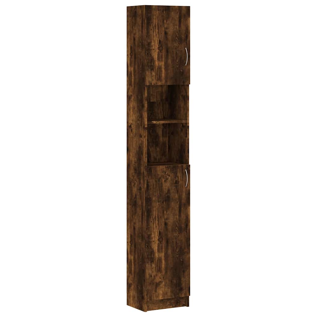 Armadietto Bagno Rovere Fumo 32x25,5x190cm Legno Ingegnerizzato