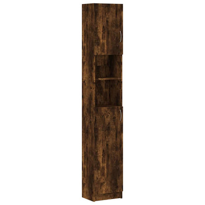 Armadietto Bagno Rovere Fumo 32x25,5x190cm Legno Ingegnerizzato