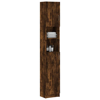 Armadietto Bagno Rovere Fumo 32x25,5x190cm Legno Ingegnerizzato