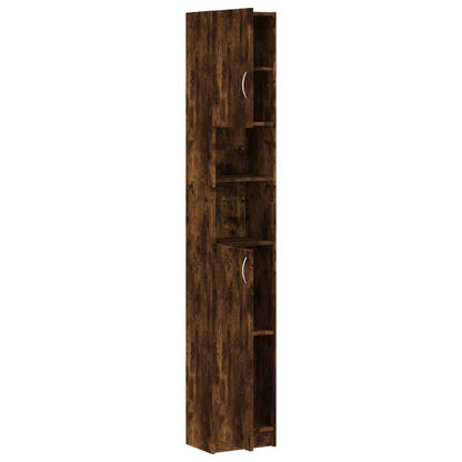 Armadietto Bagno Rovere Fumo 32x25,5x190 cm Legno Ingegnerizzato | homemem39