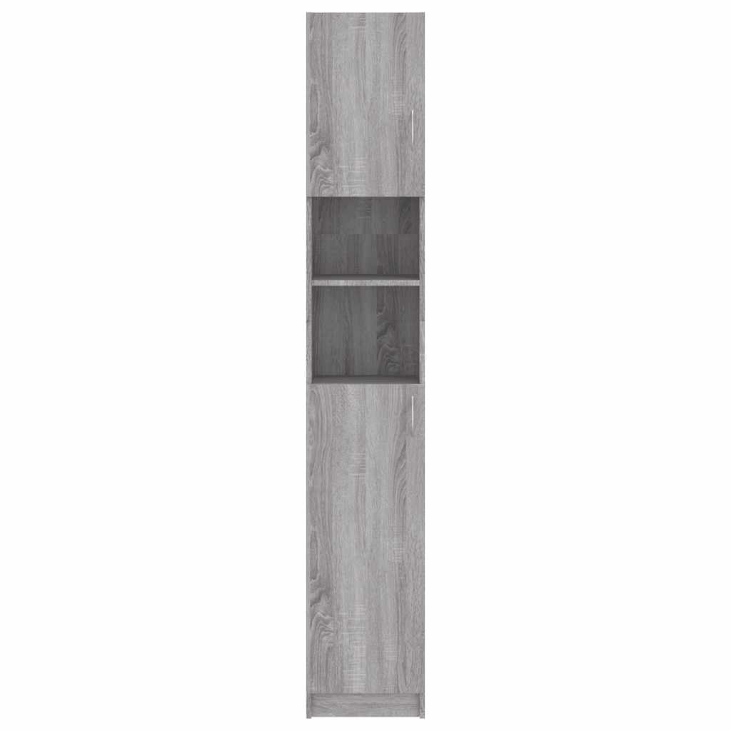 Armadietto Bagno Grigio Sonoma 32x25,5x190 cm Legno Ingegnerizzato