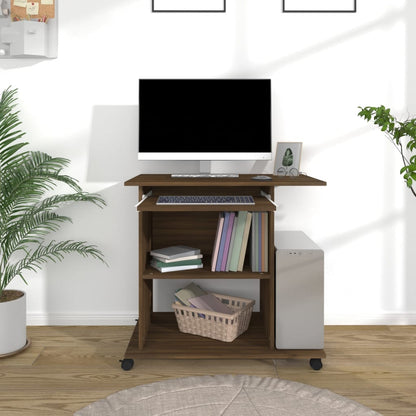 Scrivania Computer Rovere Marrone 80x50x75 cm Legno Multistrato - homemem39