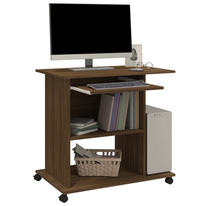 Scrivania Computer Rovere Marrone 80x50x75 cm Legno Multistrato - homemem39