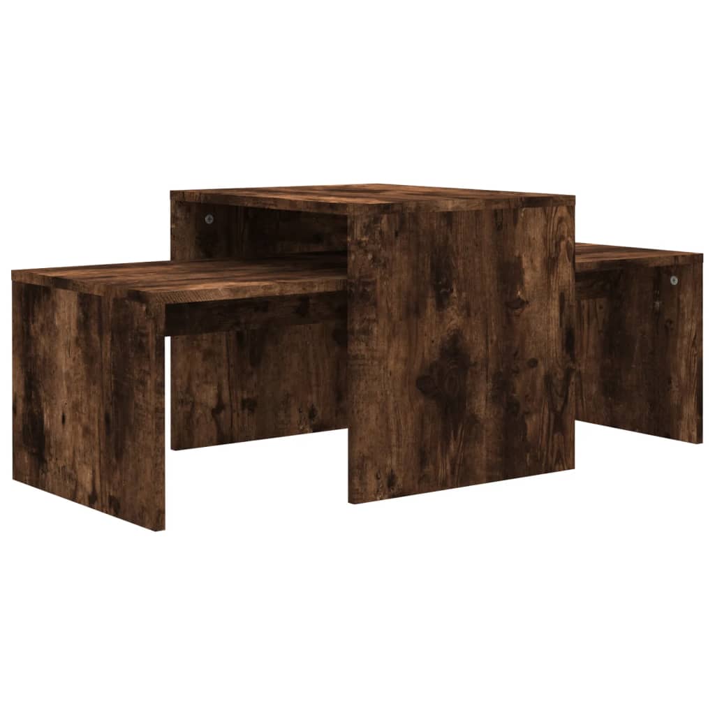 Set Tavolini Salotto Rovere Fumo 100x48x40 cm Legno Multistrato | homemem39