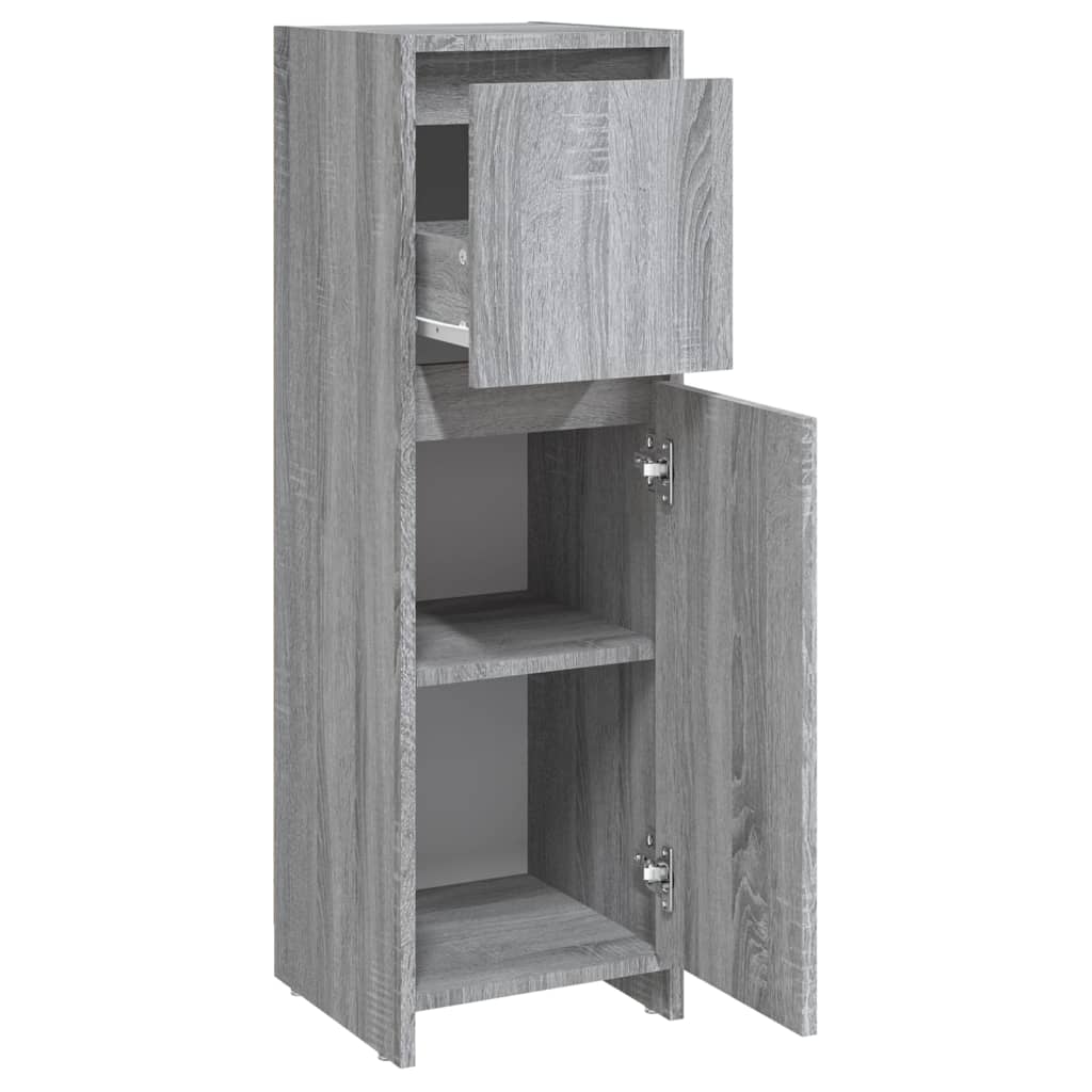 Armadietto Bagno Grigio Sonoma 30x30x95 cm in Legno Multistrato | homemem39