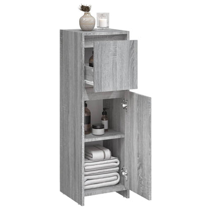 Armadietto Bagno Grigio Sonoma 30x30x95 cm in Legno Multistrato | homemem39