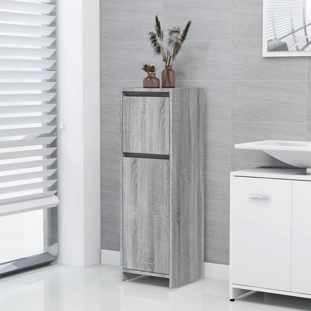 Armadietto Bagno Grigio Sonoma 30x30x95 cm in Legno Multistrato | homemem39