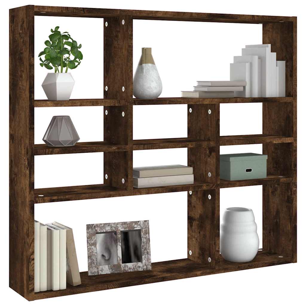 Mensola a Muro Rovere Fumo 90x16x78 cm in Legno Multistrato | homemem39
