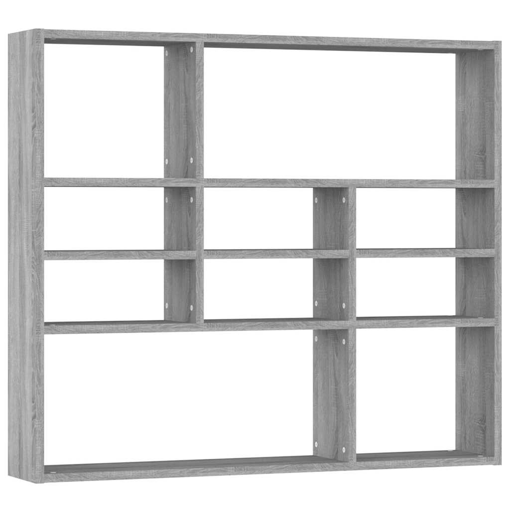 Mensola a Muro Grigio Sonoma 90x16x78 cm in Legno Multistrato | homemem39