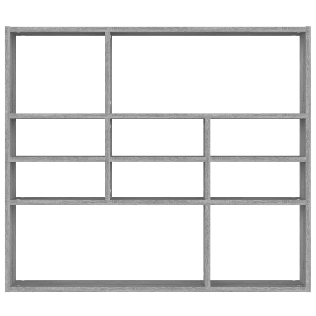 Mensola a Muro Grigio Sonoma 90x16x78 cm in Legno Multistrato