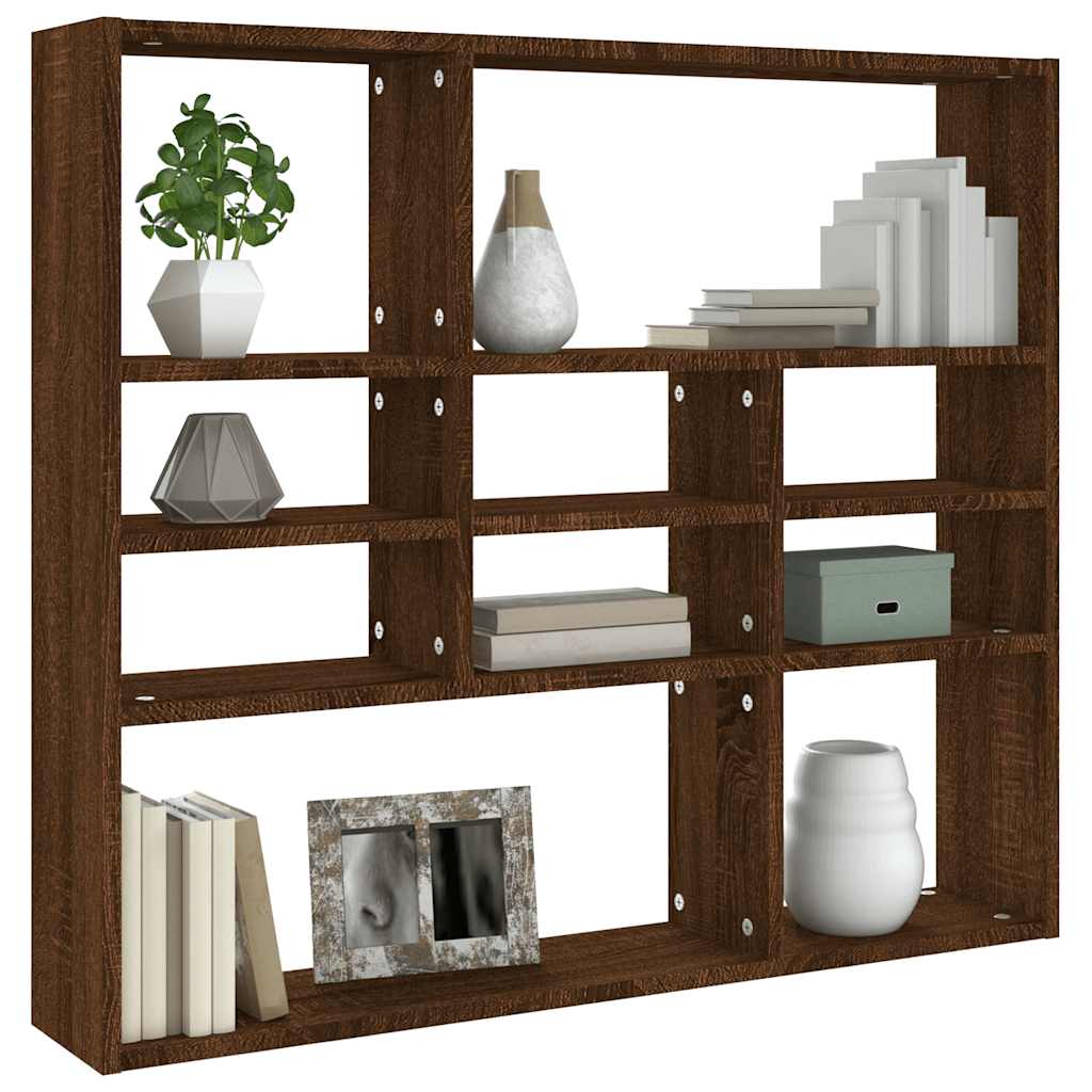 Scaffale a Parete Rovere Marrone 90x16x78 cm Legno Multistrato | homemem39