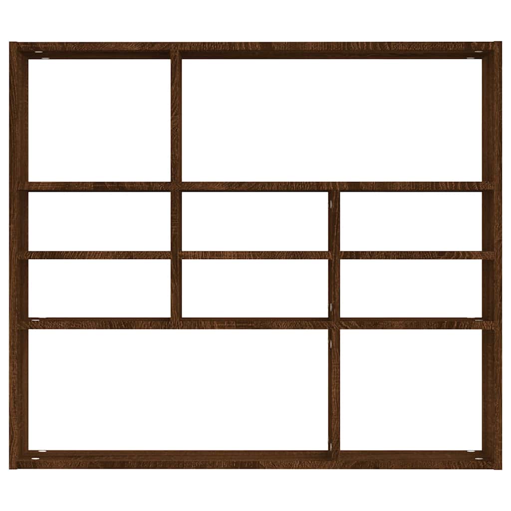 Scaffale a Parete Rovere Marrone 90x16x78 cm Legno Multistrato