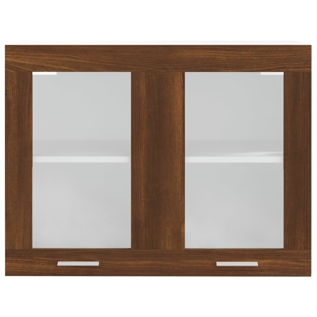 Pensile Vetro Rovere Marrone 80x31x60 cm in Legno Multistrato - homemem39