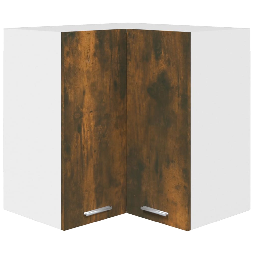 Mobile Pensile Angolo Rovere Fumo 57x57x60 cm Legno Multistrato - homemem39