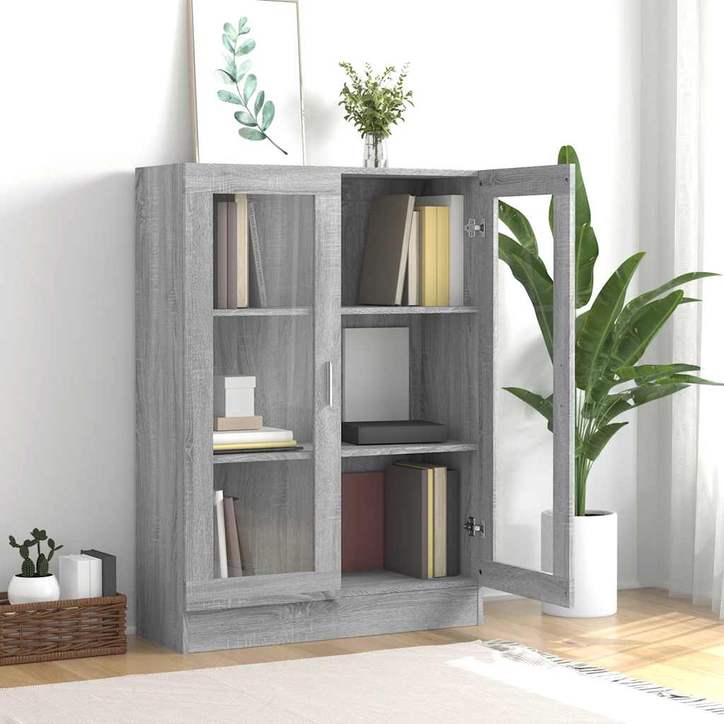 Mobile Vetrina Grigio Sonoma 82,5x30,5x115 cm Legno Multistrato | homemem39