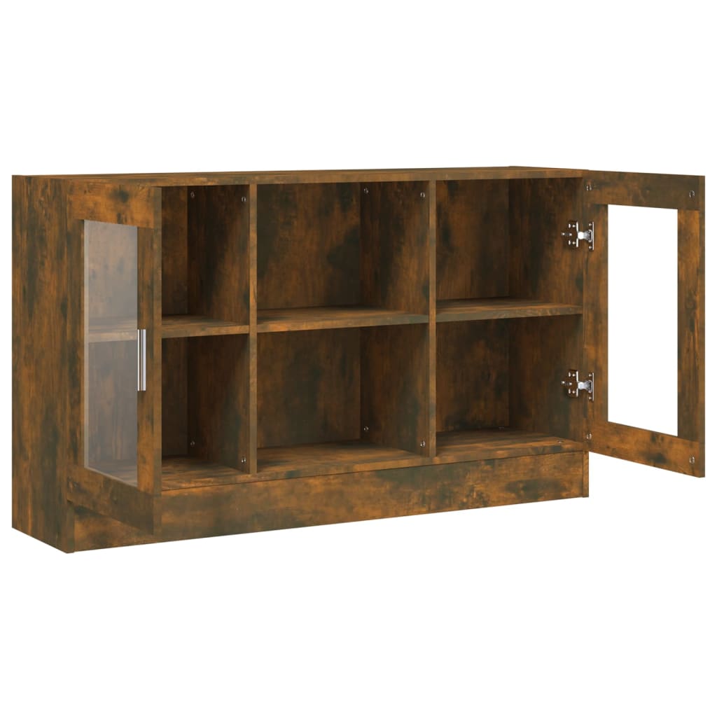 Mobile Vetrina Rovere Fumo 120x30,5x70 cm in Legno Multistrato - homemem39