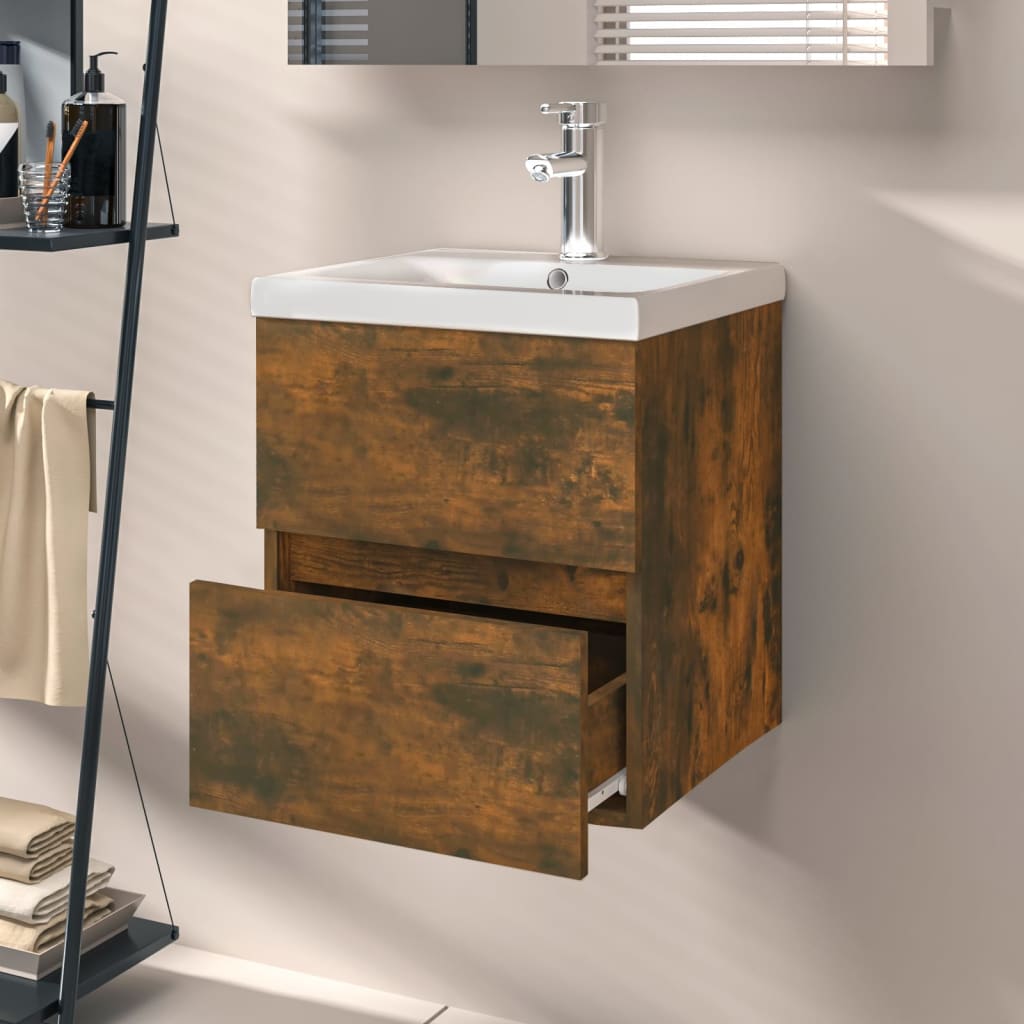 Mobile Lavabo Rovere Fumo 41x38,5x45 cm in Legno Multistrato | homemem39