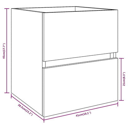 Mobile Lavabo Rovere Fumo 41x38,5x45 cm in Legno Multistrato
