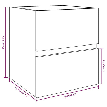 Mobile Lavabo Grigio Sonoma 41x38,5x45 cm in Legno Multistrato | homemem39