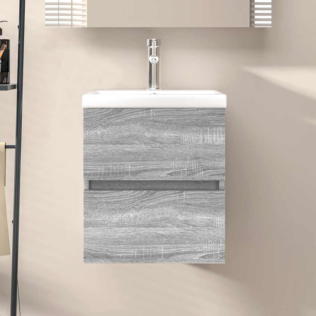 Mobile Lavabo Grigio Sonoma 41x38,5x45 cm in Legno Multistrato | homemem39