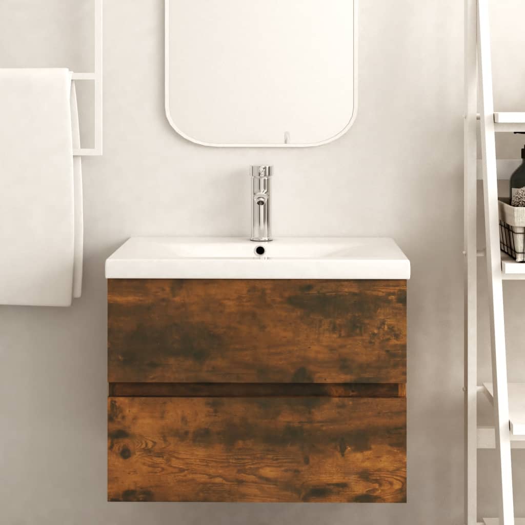 Mobile Lavabo Rovere Fumo 60x38,5x45 cm in Legno Multistrato | homemem39