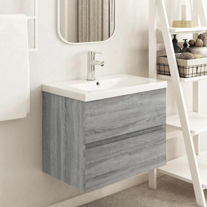 Mobile Lavabo Grigio Sonoma 60x38,5x45 cm in Legno Multistrato | homemem39