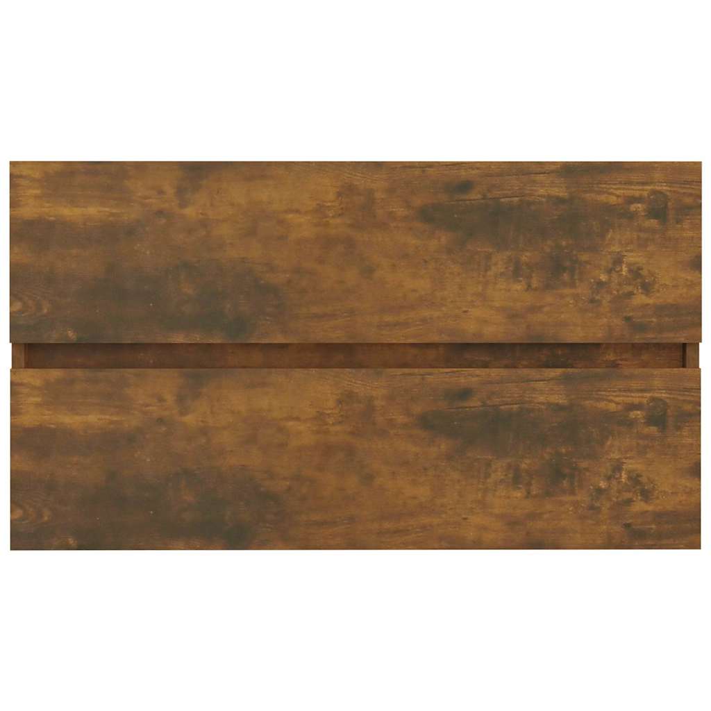 Mobile Sottolavabo Rovere Fumo 80x38,5x45 cm Legno Multistrato