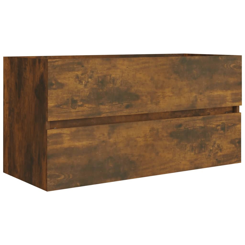 Mobile Sottolavabo Rovere Fumo 90x38,5x45 cm Legno Multistrato | homemem39