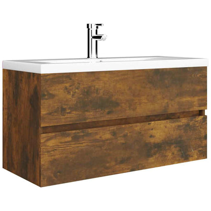 Mobile Sottolavabo Rovere Fumo 90x38,5x45 cm Legno Multistrato