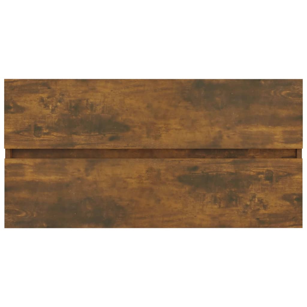 Mobile Sottolavabo Rovere Fumo 90x38,5x45 cm Legno Multistrato | homemem39