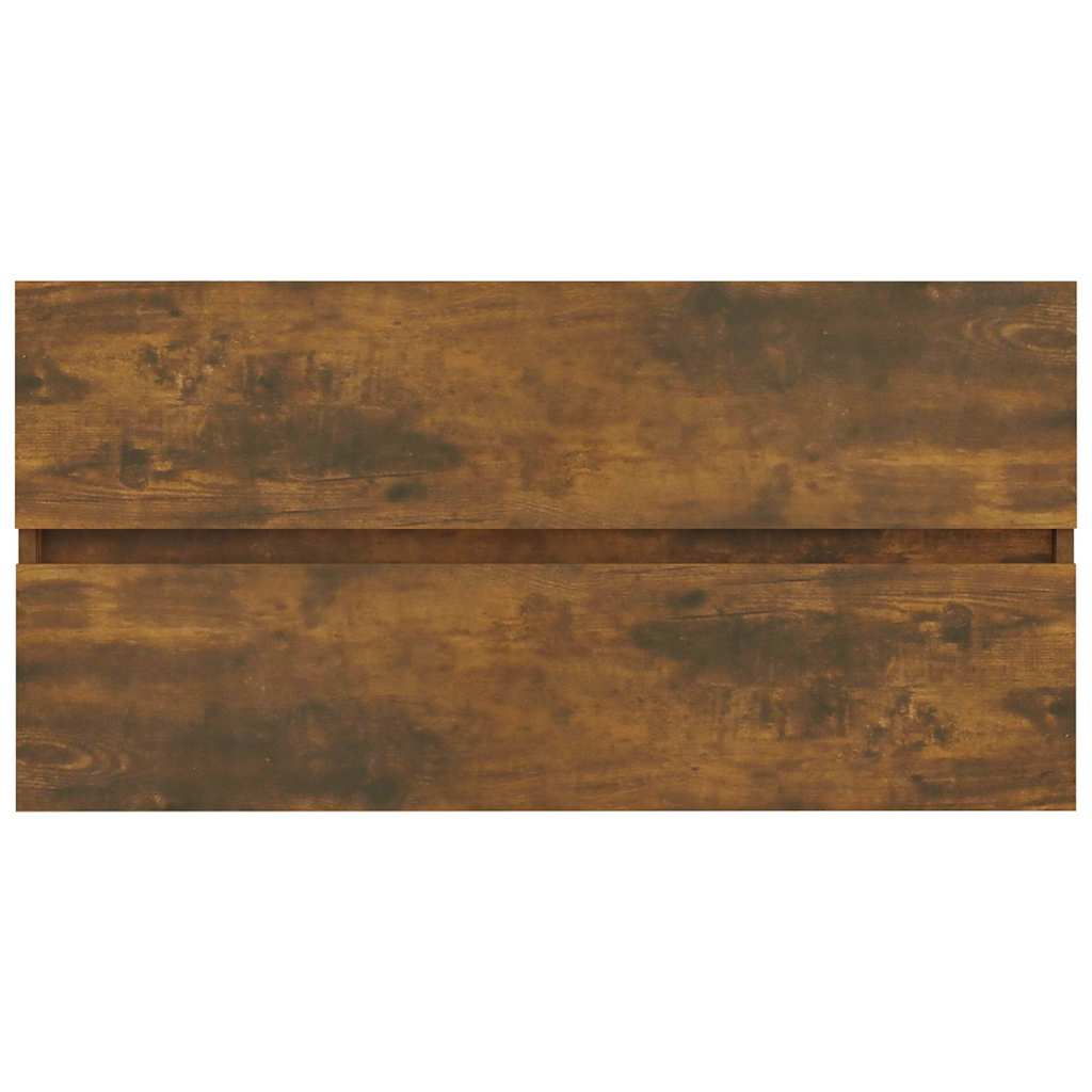 Mobile Sottolavabo Rovere Fumo 90x38,5x45 cm Legno Multistrato