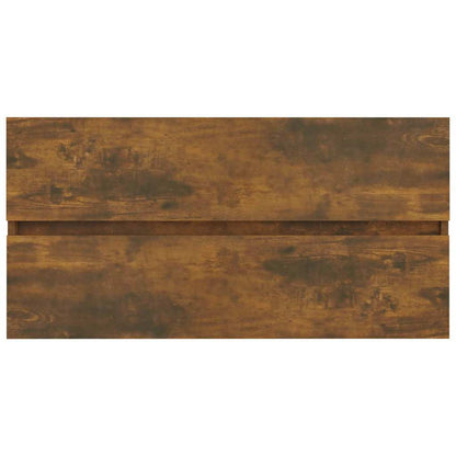 Mobile Sottolavabo Rovere Fumo 90x38,5x45 cm Legno Multistrato