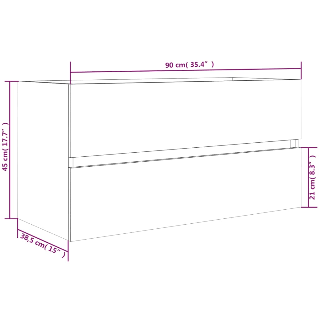 Mobile Sottolavabo Grigio Sonoma 90x38,5x45cm Legno Multistrato | homemem39
