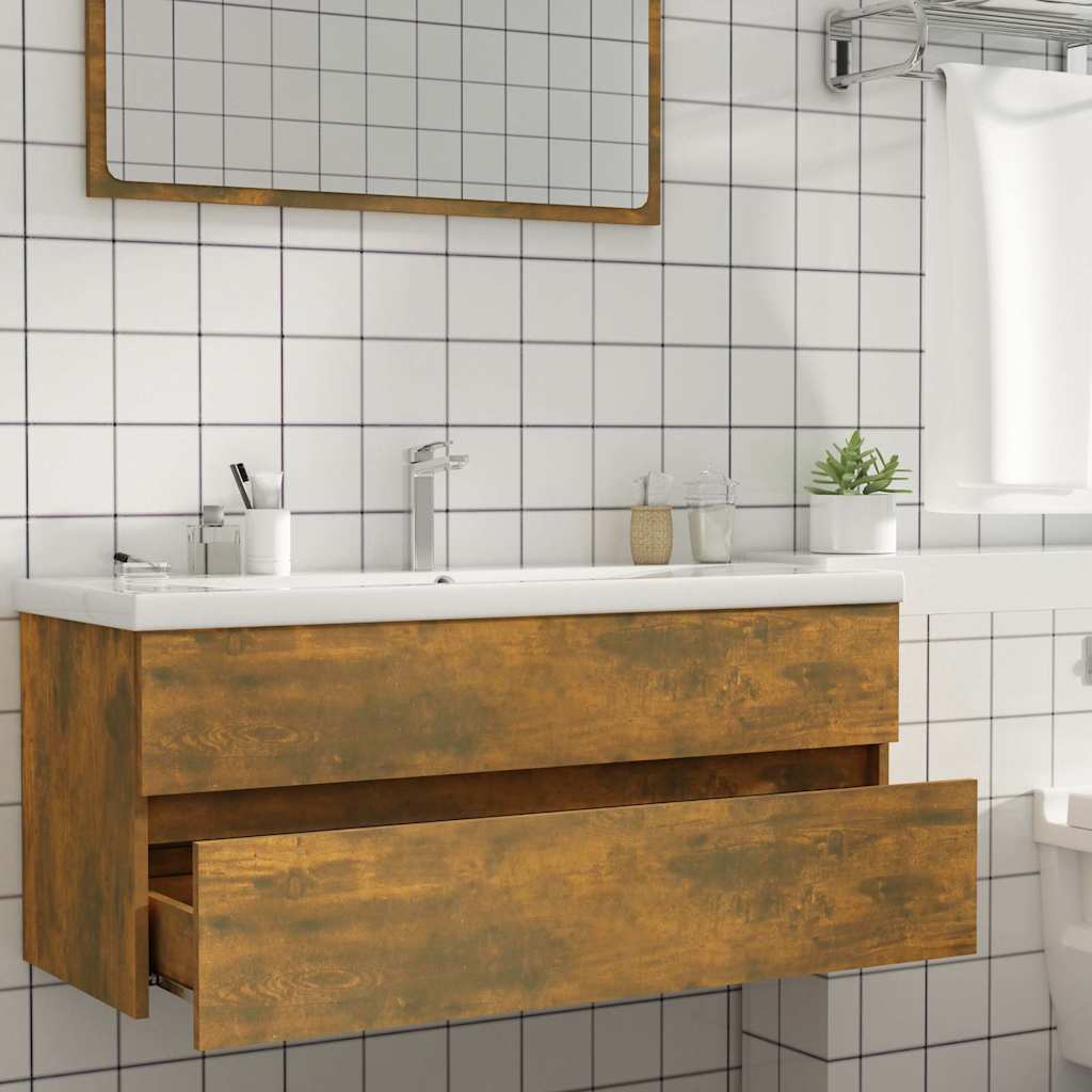 Mobile Lavabo Rovere Fumo 100x38,5x45 cm Legno Multistrato