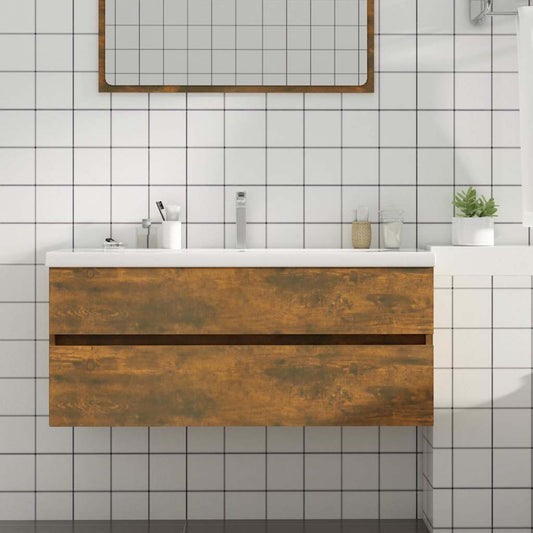 Mobile Lavabo Rovere Fumo 100x38,5x45 cm Legno Multistrato